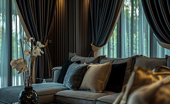 Black velvet curtains Dubai