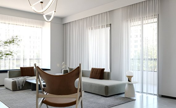 luxury white curtains Dubai