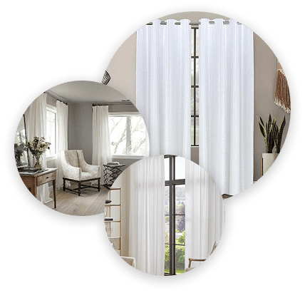 white silk curtains Dubai