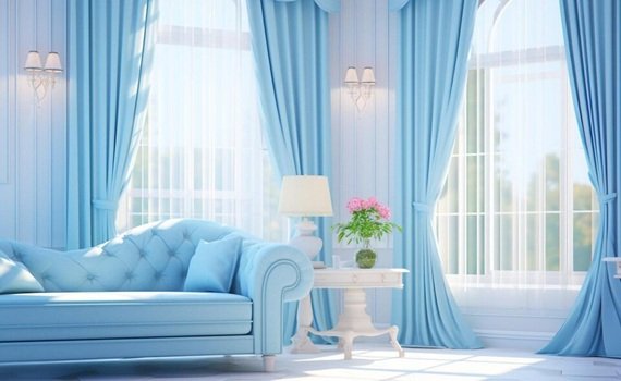 Affordable blue curtains Dubai