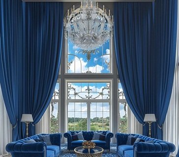Blue curtains Dubai