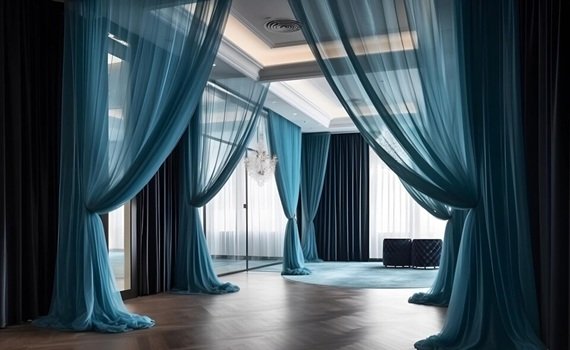 Blue sheer curtains Dubai