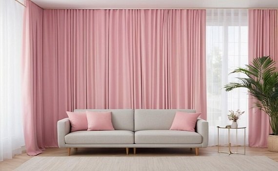 Classic Charm Pink Curtains in Dubai