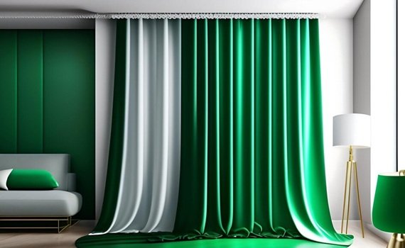 Green blackout curtains Dubai