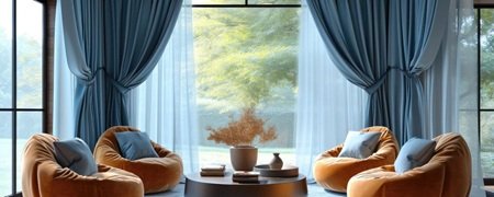 Light blue curtains Dubai