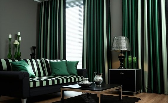 Modern green curtains Dubai
