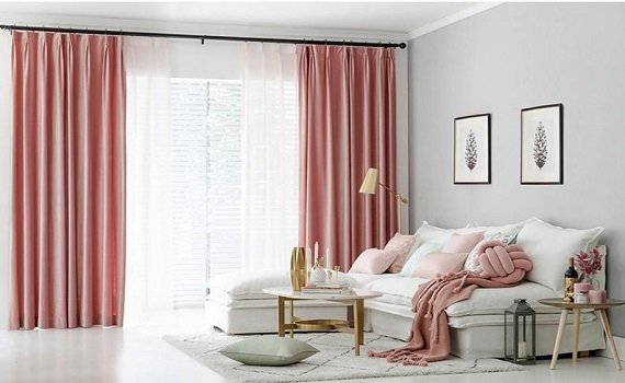 Simple Pink Curtains in Dubai