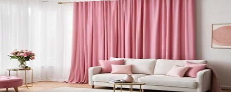 Smooth Pink Curtain Installation