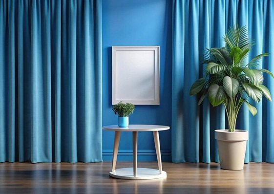 UV-blocking blue curtains Dubai